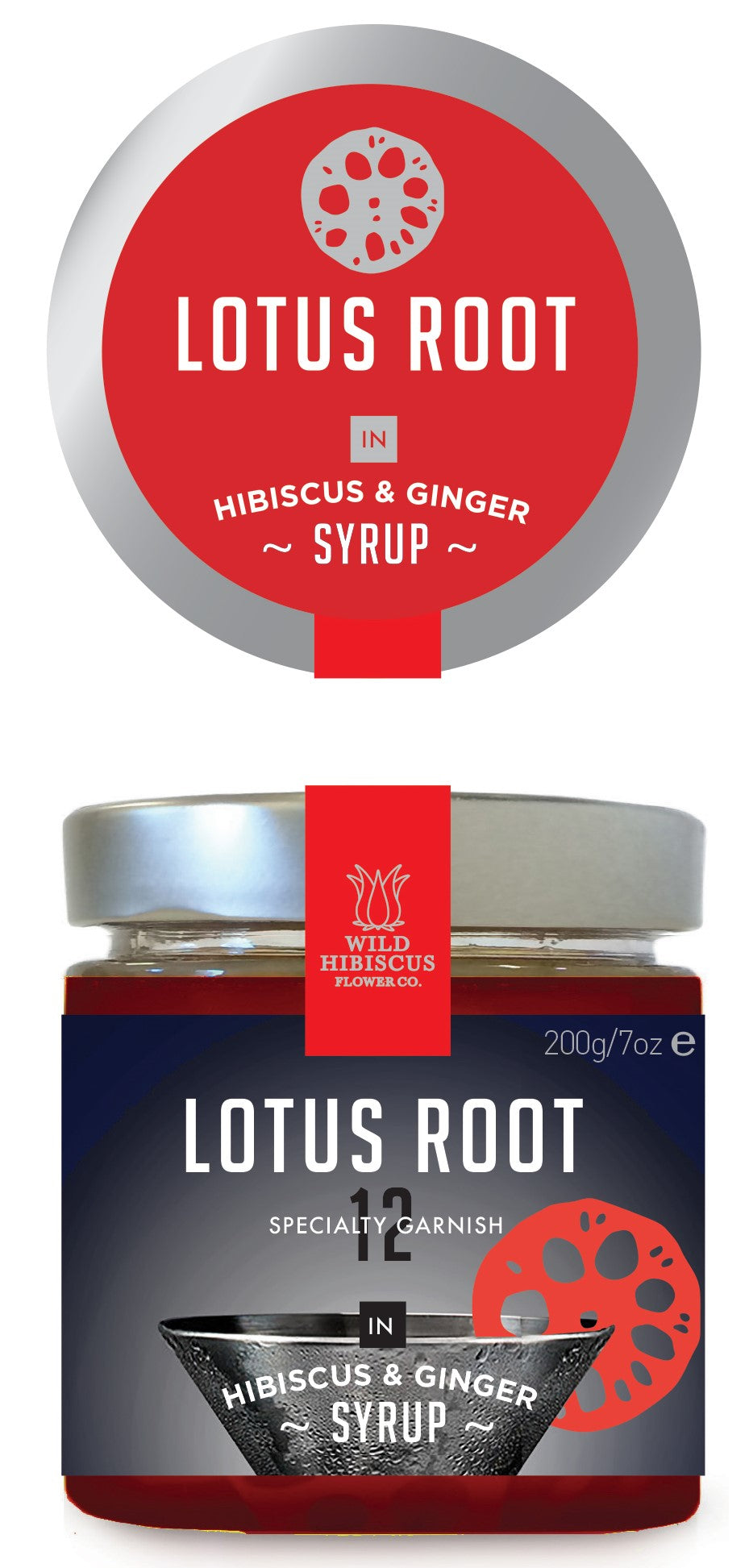 Lotus Root Slices in Hibiscus and Ginger Syrup 200g/7oz 12 slices